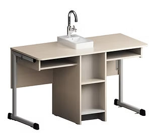 Стіл лабораторний з мийкою та краном, стільниця покрита пластиком HPL, АНШАР ГРУП (100308K HPL)